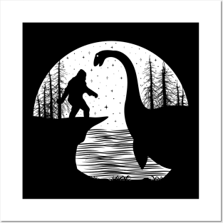 Bigfoot Loch Ness Monster Posters and Art